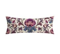 Northern Europe Cushion Covers, Long Body Pillow Cover 50 x 150cm Large Super Soft Velvet Flower Bolster Cushion with Invisible Zipper Double-Sided Printing Long Pillow Case for Side Sleepers 0E-24