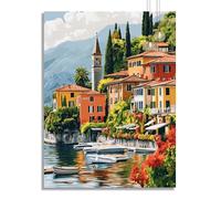 Northern Europe Diamond Art Beach Small Diamond Painting 60x80cm Gem Art, DIY 5D Crystal Rhinestone Embroidery Cross Stitch Canvas for Kids/Beginners, Home Wall Room Decoration Gifts for Women z377f