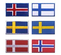 Northern Europe Embroidered Flag Patch Iceland Denmark Finland Norway Sweden Flag Patch Iron On Sew On National Emblem (Muiti)
