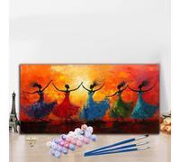 Northern Europe Paint by Numbers for Adults Beginners, DIY Paint by Numbers Woman Colored Canvas Drawing,Easy Arts and Crafts for Adults Oil Painting Kit for Relax Christmas Room Decor 70x140CM G8-996