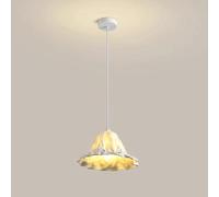 Northern Europe Pendant Light Resin Leaf Hanging Lamp, Minimalist Vintage Hanging Light Modern Island Bedroom Living Dining Room Light Fixture E27 Chandelier/White/28cm