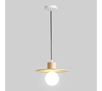 Northern Europe Pendant Lights Flying Saucer Shape Hanging Lighting with Wood Ceiling Lamp for Dining Room Coffee Shop Drop Light Fixtures Chaner 8.67in (1 pack)
