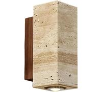 Northern Europe Retro Yellow Travertine Wall Lamp Light E26/E27 Base Wall Sconces Personality Bedroom Bedside Dining Room Wall Light for Room Aisle Kitchen Study Bar Corridor,A6.5 * 23Cm/B6.5 * 16Cm
