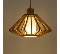 Northern Europe Thread Hollow LED Wood Art Ceiling Lamp Hanging Lights Japanese-Style Chandelier Solid Wood Light Fixture Creativity Personality Entrance Restaurant Pendant Lights Corridor Interesting