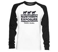 Northern Exposure Logo Worn Unisex Baseball T-Shirt Long Sleeve Men Women White Black, White, M
