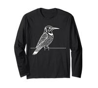 Northern Flicker Line Art Birdwatcher Long Sleeve T-Shirt