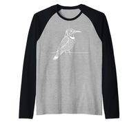 Northern Flicker Line Art Birdwatcher Raglan Baseball Tee