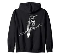 Northern Flicker Line Art Birdwatcher Zip Hoodie