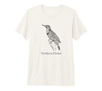 Northern Flicker T-Shirt Bird Tee Ornithology Black Lines Premium T-Shirt