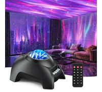 Northern Galaxy Light Aurora Projector, Star Projector with 33 Light Effects, Starry Nebula LED Lamp for Bedroom with Remote Control, White Noise, Kids/Adults Room Decor, Bluetooth Speaker for Parties