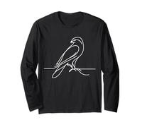 Northern Goshawk Line Art Birdwatcher Long Sleeve T-Shirt