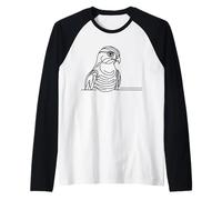 Northern Goshawk Line Art Birdwatcher Raglan Baseball Tee