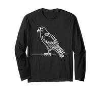 Northern Harrier Line Art Birdwatcher Long Sleeve T-Shirt