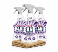 Northern Heights Cleaning Bundle - 3 x Cillit Bang Bleach & Hygiene Cleaner Spray (750ml) with Microfibre Cloth - Bathroom & Kitchen Cleaner for Limescale, Grease & Dirt