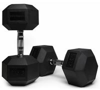 Northern Hex Dumbbell Set Rubber Heavy Weights with Metal Handles Anti-Rolling for Weight Lifting Bodybuilding Exercise Workout Strength Training Home Gym 1kg-50kg Pairs Sets (27,5KG x2 Dumbbells)
