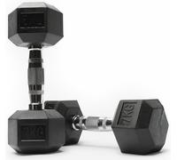 Northern Hex Dumbbell Set Rubber Heavy Weights with Metal Handles Anti-Rolling for Weight Lifting Bodybuilding Exercise Workout Strength Training Home Gym 1kg-50kg Pairs Sets (7KG x2 Dumbbells)