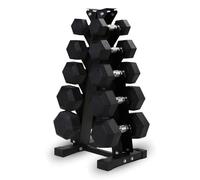 NORTHERN Hex Dumbbell Set 2.5kg-12.5kg with 5-Tier A-Frame Dumbbell Rack - Weight Set & Storage Stand for Home Gym Strength Training