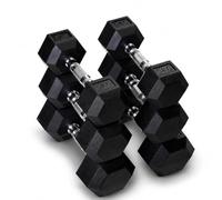 Northern Hex Dumbbell Set 5kg, 10kg, 15kg - Rubber Coated Weight Training Dumbbells for Strength Training, Weightlifting, Bodybuilding, Muscle Building, Arm & Full Body Workouts