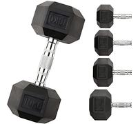 Dumbbells Set Heavy Weights Hex Dumbell Set Hexagonal Rubber Dumbbell with Metal Handles Anti-Rolling for Weight Lifting Bodybuilding Exercise Workout Strength Training Home Gym 2.5kg-30kg Pairs Sets