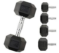 Dumbbells Set Heavy Weights Hex Dumbell Set Hexagonal Rubber Dumbbell with Metal Handles Anti-Rolling for Weight Lifting Bodybuilding Exercise Workout Strength Training Home Gym 2.5kg-30kg Pairs Sets