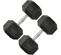 Northern Hex Dumbbell Set Rubber Heavy Weights with Metal Handles Anti-Rolling for Weight Lifting Bodybuilding Exercise Workout Strength Training Home Gym 1kg-50kg Pairs Sets (2KG x2 Dumbbells)
