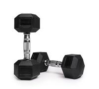 Northern Hex Dumbbell Set Rubber Heavy Weights with Metal Handles Anti-Rolling for Weight Lifting Bodybuilding Exercise Workout Strength Training Home Gym 1kg-50kg Pairs Sets (7KG x2 Dumbbells)