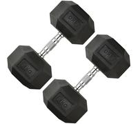 Northern Hex Dumbbell Set Rubber Heavy Weights with Metal Handles Anti-Rolling for Weight Lifting Bodybuilding Exercise Workout Strength Training Home Gym 1kg-50kg Pairs Sets (8KG x2 Dumbbells)