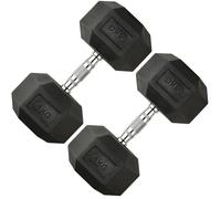 Northern Hex Dumbbell Set Rubber Heavy Weights with Metal Handles Anti-Rolling for Weight Lifting Bodybuilding Exercise Workout Strength Training Home Gym 1kg-50kg Pairs Sets (6KG x2 Dumbbells)