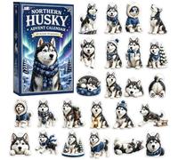 Northern Husky Dog Advent Calendar 2026, Christmas Hanging Ornament 24Pcs
