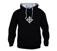 Northern Ireland 1970s Retro Football Hoodie Embroidered Logo Black