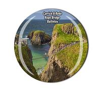 Northern Ireland Carrick-A-Rede Rope Bridge Ballintoy UK Fridge Magnet 3D Crystal Tourist Souvenir Gift Collection Refrigerator Magnetic Sticker
