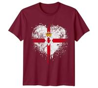 Northern Ireland Flag Heart Mens Graphic T-Shirt Ulster Banner Tee