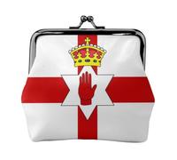 Northern Ireland Flag Leather Kiss Lock Coin Purse-Small Mini Wallet for Women
