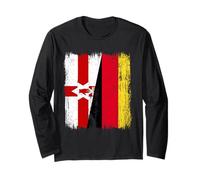 Northern Ireland Germany Half Flag Long Sleeve T-Shirt