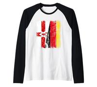 Northern Ireland Germany Half Flag Raglan Baseball Tee