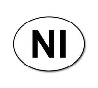 Northern Ireland NI Car Identifier Sticker - Premium Vinyl Oval Decal - Decorative NI Regional Code - Bubble-Free, Weatherproof - Made in UK (IDNI)