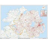 Northern Ireland Postcode Sector Wall Map (S14) - 47" x 33.25" Matte Plastic