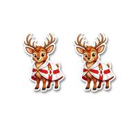Northern Ireland Red Deer with Ulster Banner Flag Vinyl Sticker Set (2 Pack) for Water Bottles, Phones, Laptops & Luggage - Cute Northern Irish Pride Stickers, UV Resistant Vinyl, UK Made (NI)