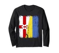 Northern Ireland Ukraine Half Flag Northern Irish Ukrainian Long Sleeve T-Shirt