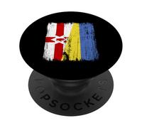 Northern Ireland Ukraine Half Flag Northern Irish Ukrainian PopSockets Adhesive PopGrip