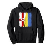 Northern Ireland Ukraine Half Flag Northern Irish Ukrainian Pullover Hoodie