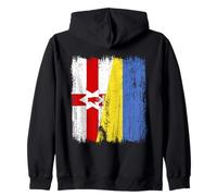 Northern Ireland Ukraine Half Flag Northern Irish Ukrainian Zip Hoodie