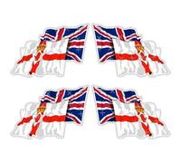 Northern Ireland-United Kingdom Flying Flag Pair, Ulster Banner & British Union Jack Waving Flag Combination Pair, StickersWorld 50mm (Approx. 1.9") Vinyl Stickers, Decals x4 (2 Left-2 Right)