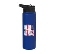 Northern Ireland USA Flag Distressed - Half American Stainless Steel Insulated Water Bottle