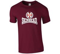 Northern Irish Skinhead Large Logo Men's T-Shirt - Northern Ireland Flag Skin Head T Shirt (UK, Alpha, 4XL, Regular, Regular, Maroon)