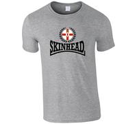Northern Irish Skinhead Large Logo Men's T-Shirt - Northern Ireland Flag Skin Head T Shirt (UK, Alpha, M, Regular, Regular, Grey)