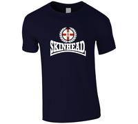 Northern Irish Skinhead Large Logo Men's T-Shirt - Northern Ireland Flag Skin Head T Shirt (UK, Alpha, M, Regular, Regular, Navy)