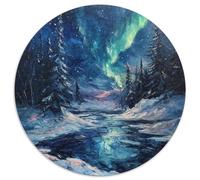 Northern Lights 1000 Piece Animation Round Jigsaw Puzzles What Happens Next Beautiful Decoration for Adults And Kids 1000pcs (67.5x67.5cm)