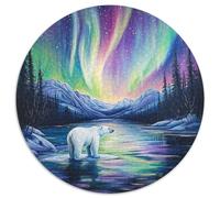 Northern Lights 1000 Piece Jigsaw Puzzles Circular Puzzle For Adults And Kids Difficult Challenge Challenging & Educational Art 1000pcs (67.5x67.5cm)