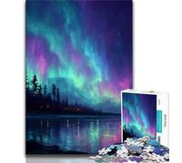 Northern Lights 1000 Piece Jigsaw Puzzles for Adults & Teens,Toys Educational Games Stress Relieving Wishlist with Santa Claus 38x26cm